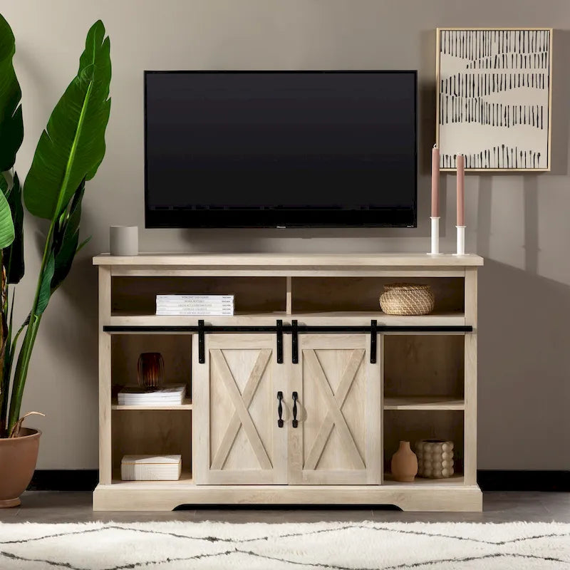 Meuble TV Middlebrook Highboy de 52 pouces avec portes coulissantes de style grange