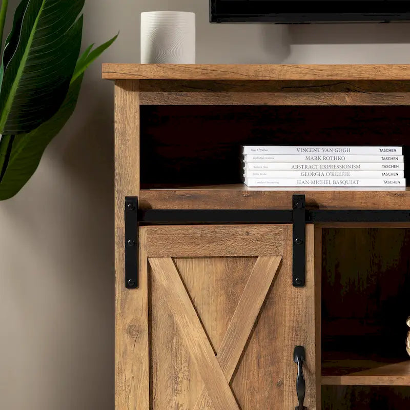 Meuble TV Middlebrook Highboy de 52 pouces avec portes coulissantes de style grange