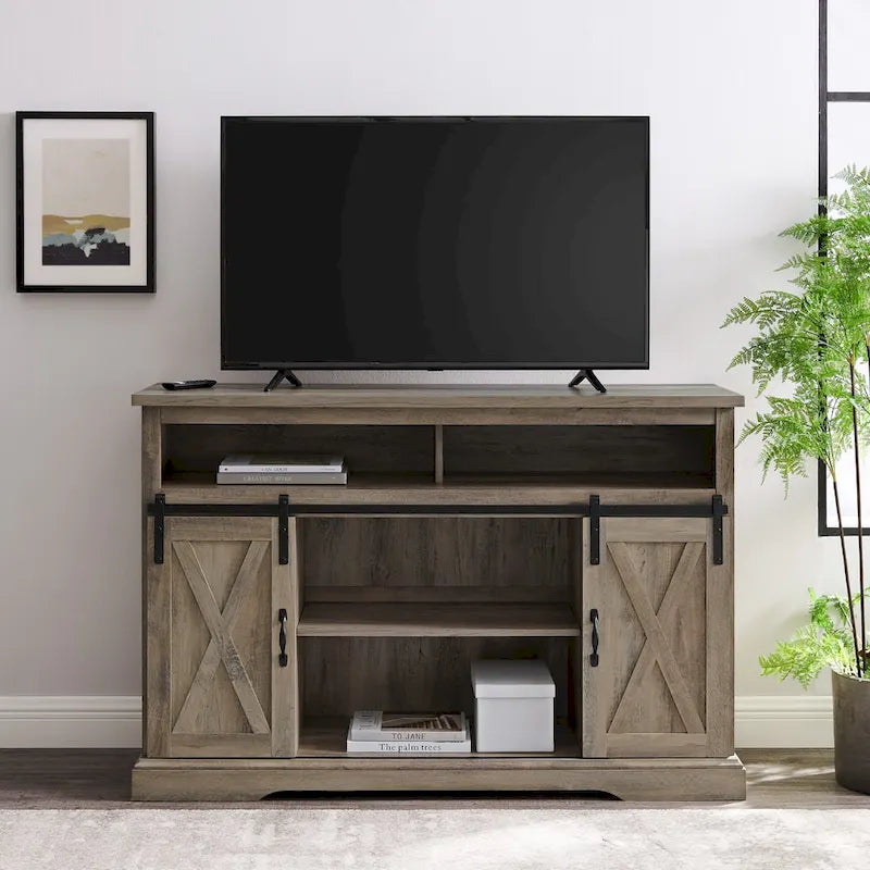 Meuble TV Middlebrook Highboy de 52 pouces avec portes coulissantes de style grange