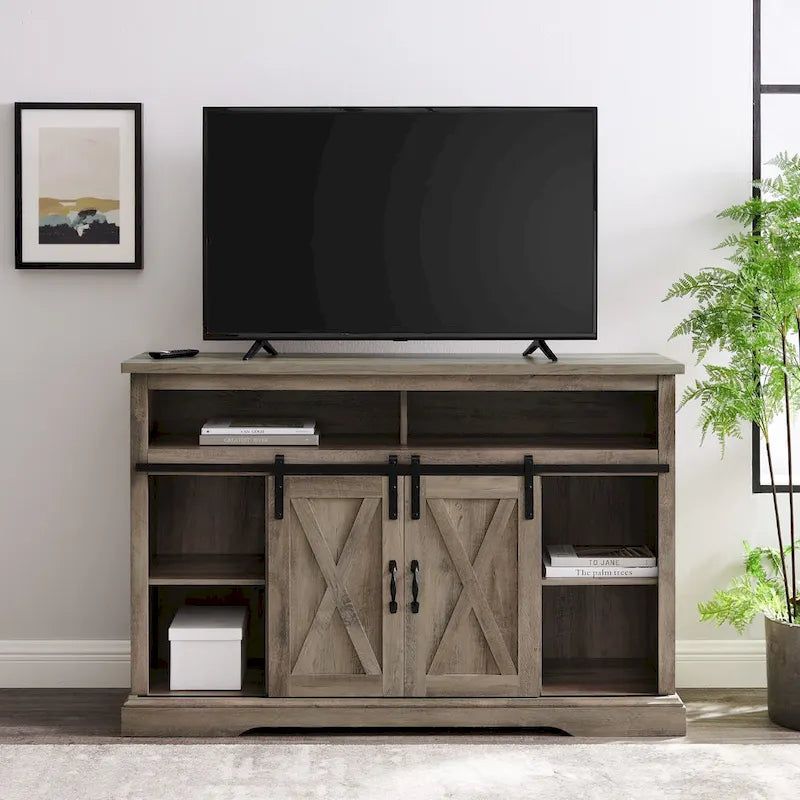 Meuble TV Middlebrook Highboy de 52 pouces avec portes coulissantes de style grange