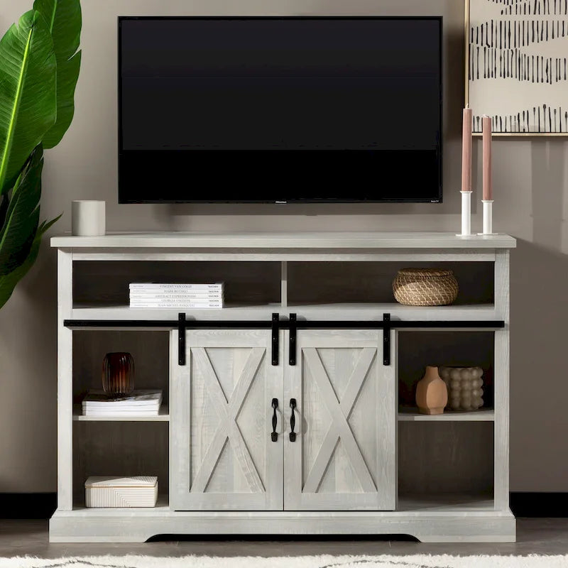 Meuble TV Middlebrook Highboy de 52 pouces avec portes coulissantes de style grange