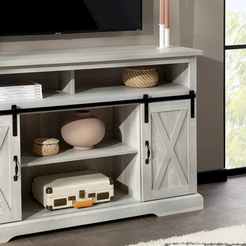Meuble TV Middlebrook Highboy de 52 pouces avec portes coulissantes de style grange