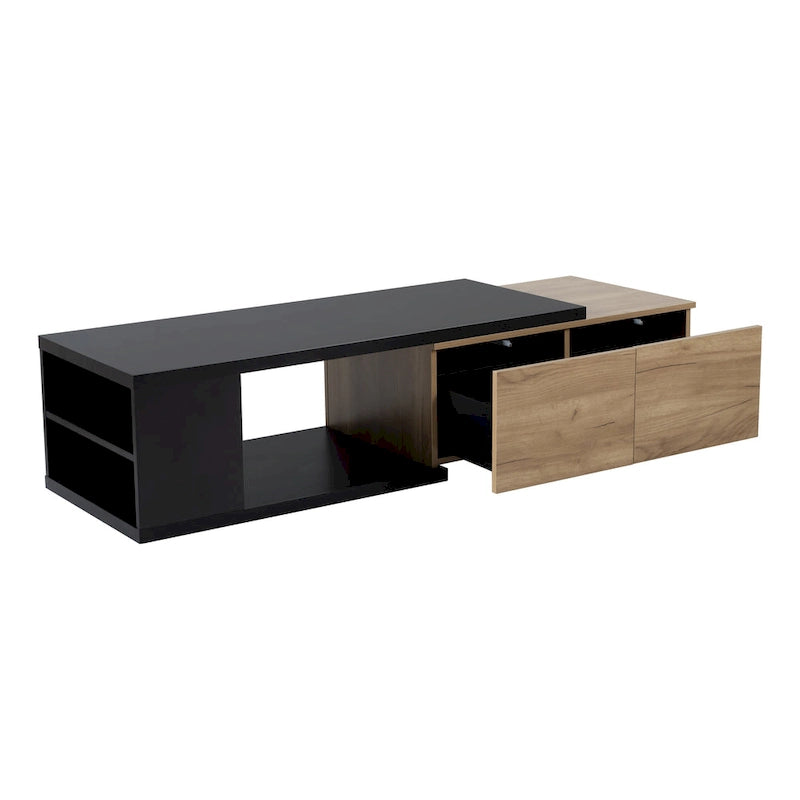 Table basse multifonctionnelle avec rangement dissimulé et 2 tiroirs