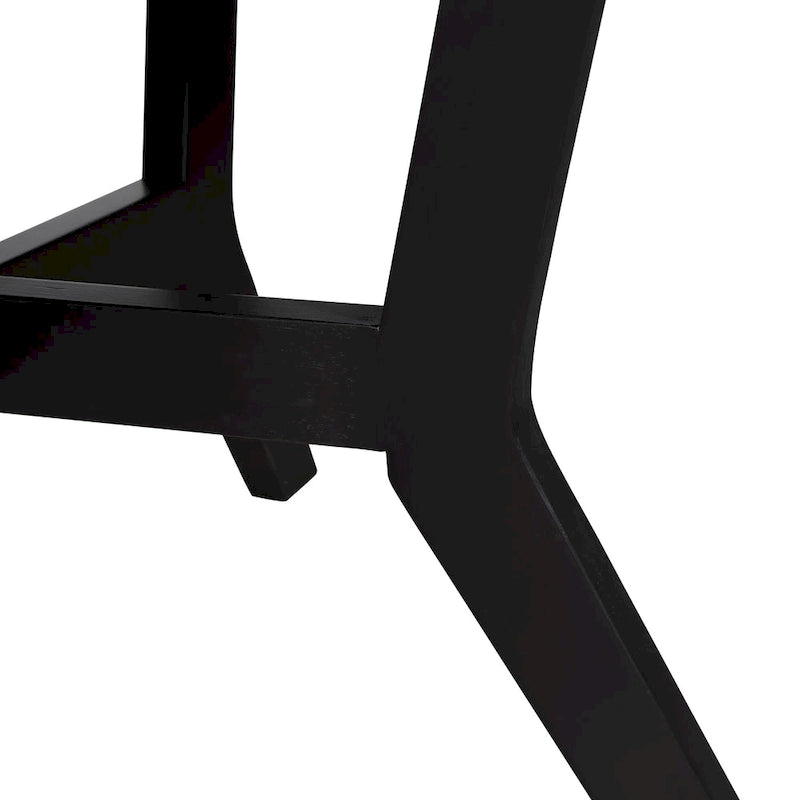 Table basse ronde de style campagnard en bois avec 4 pieds en bois massif