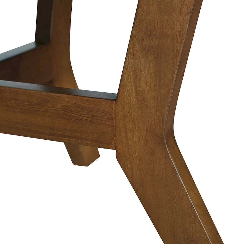 Table basse ronde de style campagnard en bois avec 4 pieds en bois massif