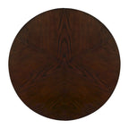 Table basse ronde de style campagnard en bois avec 4 pieds en bois massif