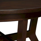 Table basse ronde de style campagnard en bois avec 4 pieds en bois massif