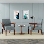 Fauteuils gris 18,7 avec table ronde (lot de 2)