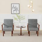 Fauteuils gris 18,7 avec table ronde (lot de 2)