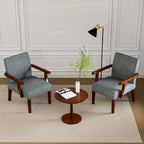 Fauteuils gris 18,7 avec table ronde (lot de 2)