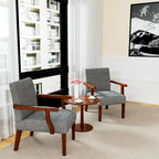 Fauteuils gris 18,7 avec table ronde (lot de 2)