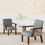 Fauteuils gris 18,7 avec table ronde (lot de 2)