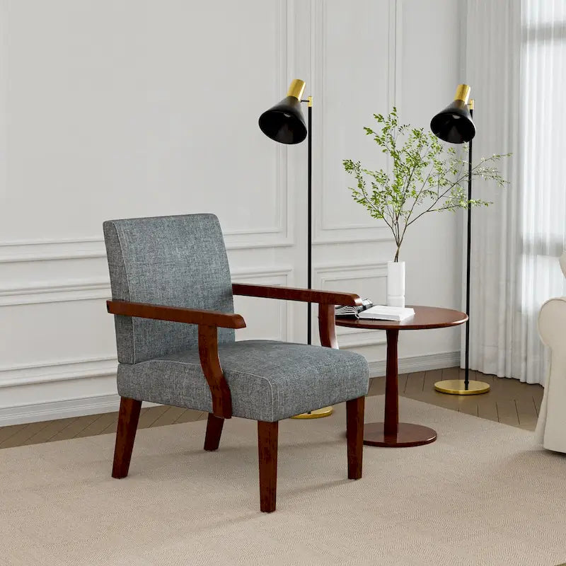 Fauteuils gris 18,7 avec table ronde (lot de 2)