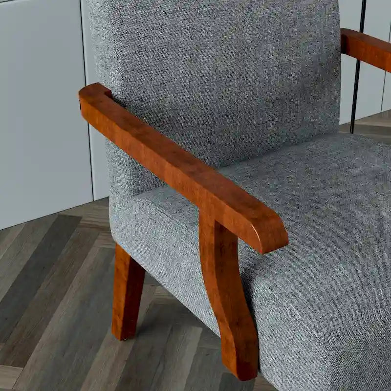 Fauteuils gris 18,7 avec table ronde (lot de 2)