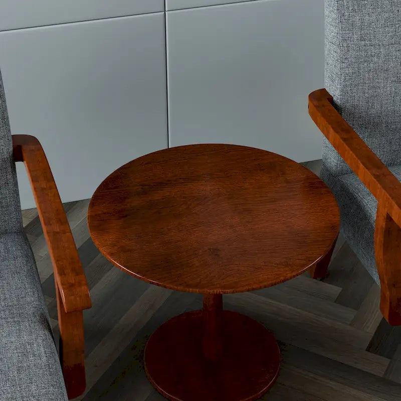 Fauteuils gris 18,7 avec table ronde (lot de 2)