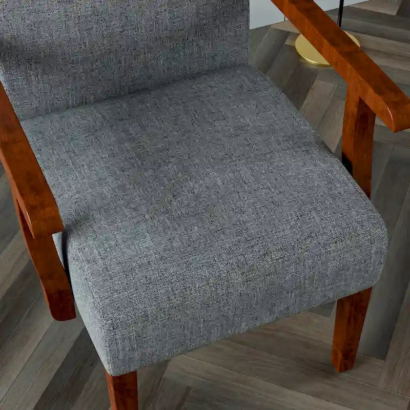 Fauteuils gris 18,7 avec table ronde (lot de 2)