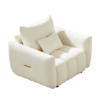 Fauteuil lounge Teddy beige 39,7 cm en tissu avec pieds en plastique