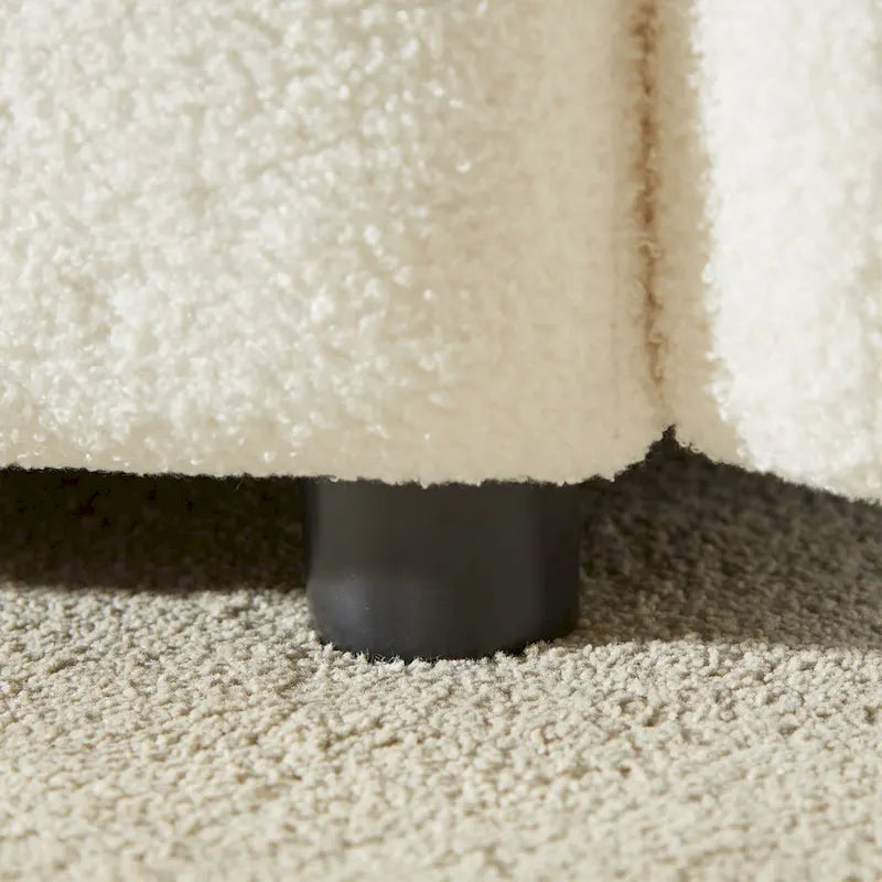 Fauteuil lounge Teddy beige 39,7 cm en tissu avec pieds en plastique