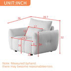 Fauteuil lounge Teddy beige 39,7 cm en tissu avec pieds en plastique
