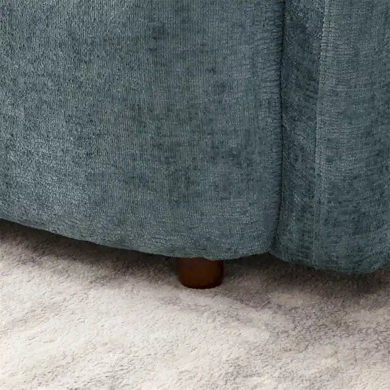 Canapé moderne 3 places confortable, recouvert de velours et avec pieds