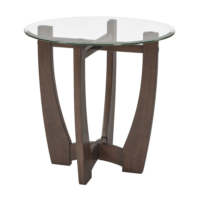Table basse ronde en verre de 23,5 pouces