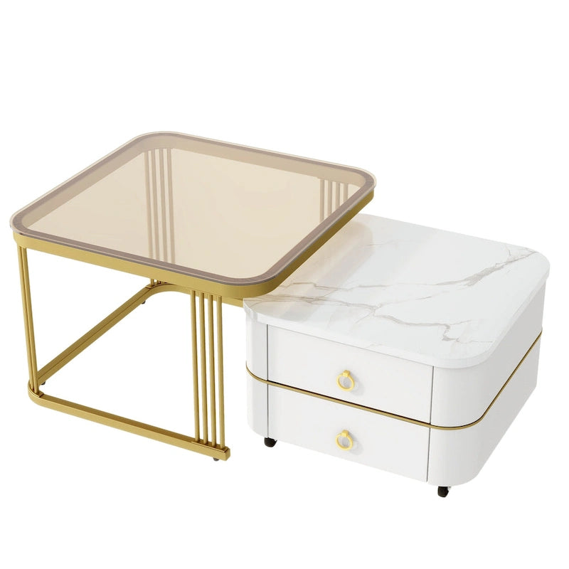 Table basse gigogne à roulettes