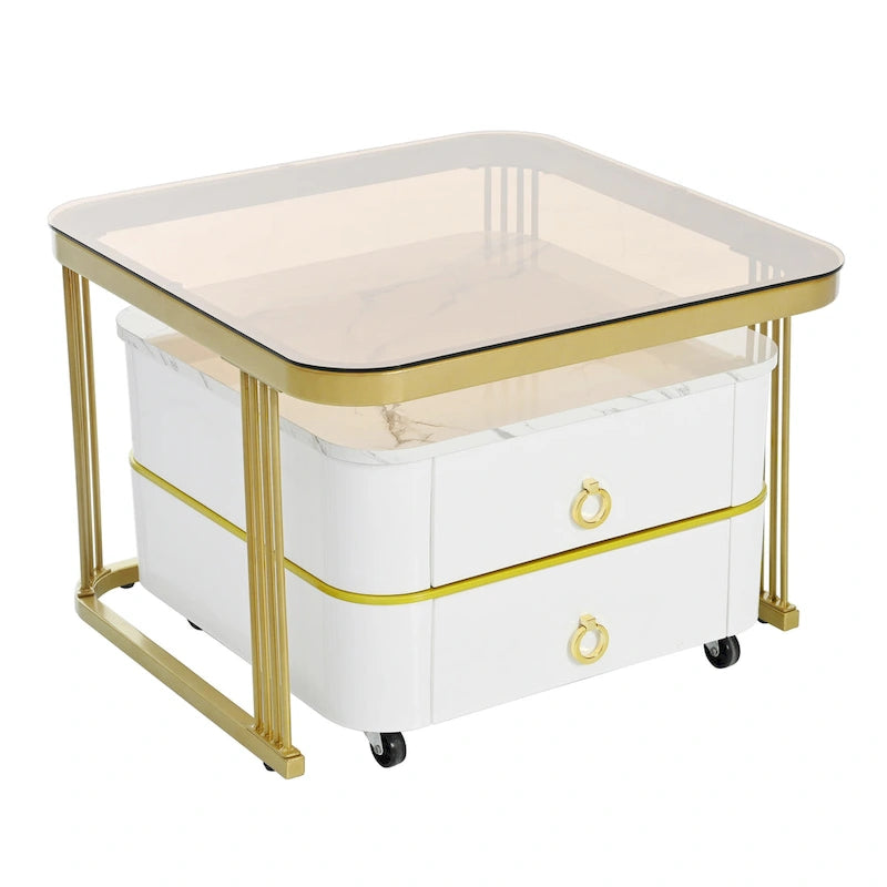 Table basse gigogne à roulettes