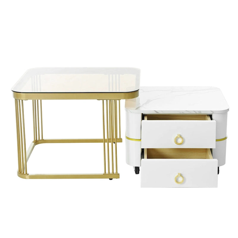 Table basse gigogne à roulettes