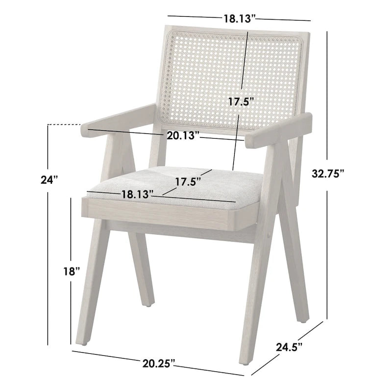 Ensemble de salle à manger 5 pièces en bois massif Lifestorey Baywood avec fauteuil
