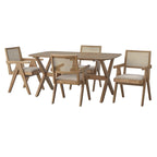 Ensemble de salle à manger 5 pièces en bois massif Lifestorey Baywood avec fauteuil