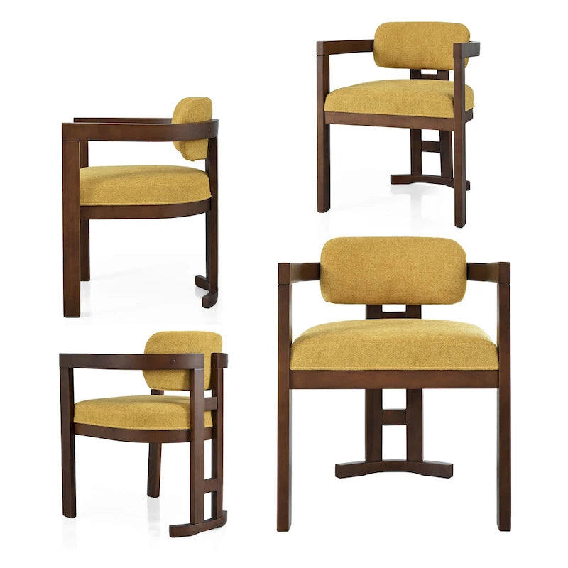 Christopher Knight Home - Chaises de salle à manger Evelyn en bois d'hévéa rembourrées (ensemble de 4)