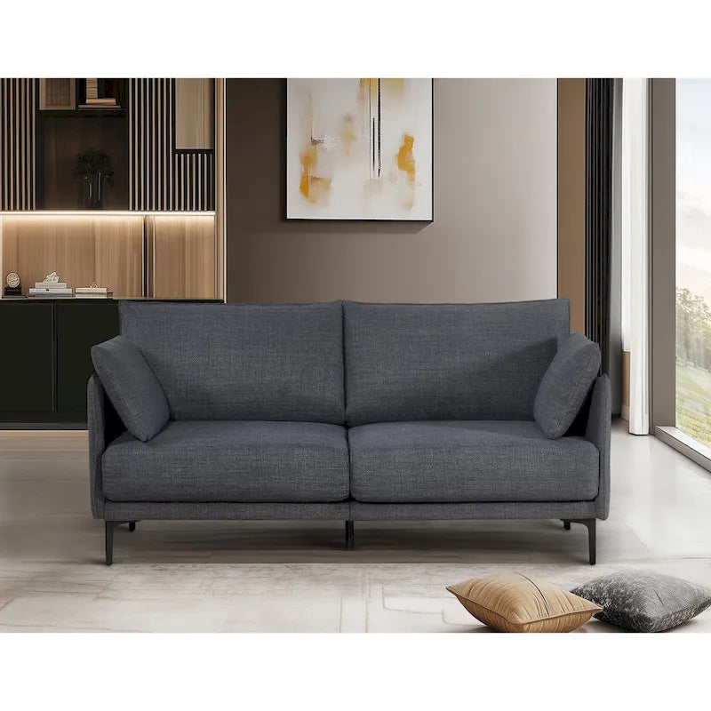 Christopher Knight Home - 2.5-Seater Sofa with USB Charging Port & Metal Legs