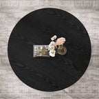 Table basse en bois, table basse ronde centrale à 2 niveaux avec étagères