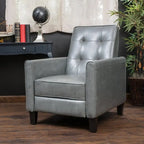 Fauteuil inclinable manuel Roomfitters 68 cm de large avec accoudoirs arrondis et rembourrage moelleux pour un confort optimal, gris foncé