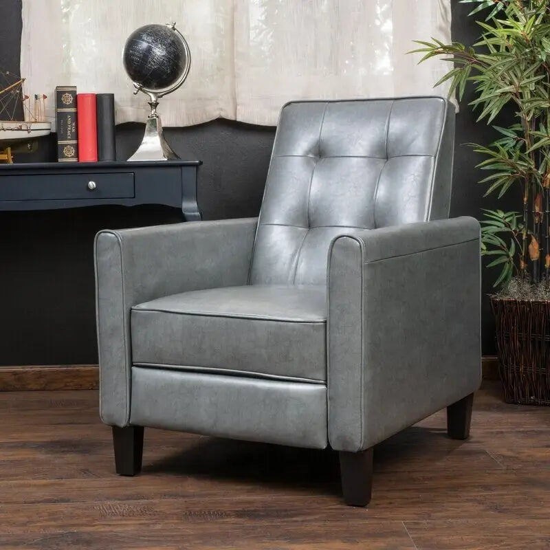 Fauteuil inclinable manuel Roomfitters 68 cm de large avec accoudoirs arrondis et rembourrage moelleux pour un confort optimal, gris foncé