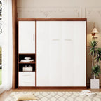 Lit escamotable mural pleine grandeur avec armoire