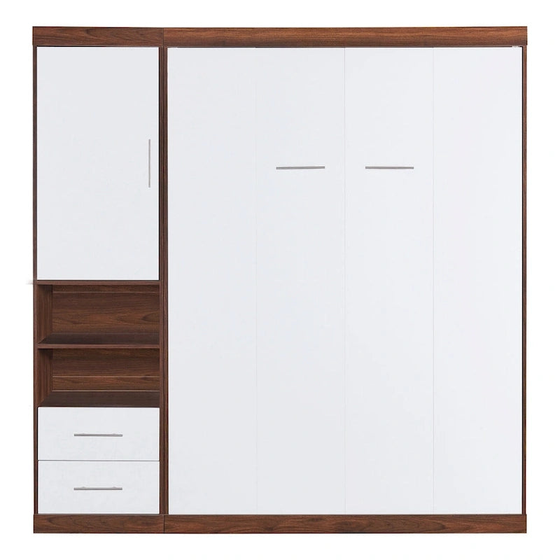 Lit escamotable mural pleine grandeur avec armoire