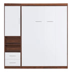 Lit escamotable mural pleine grandeur avec armoire