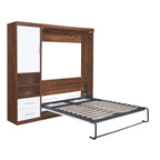 Lit escamotable mural pleine grandeur avec armoire