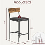 Ensemble de 4 tabourets de bar, tabourets de bar de cuisine avec repose-pieds