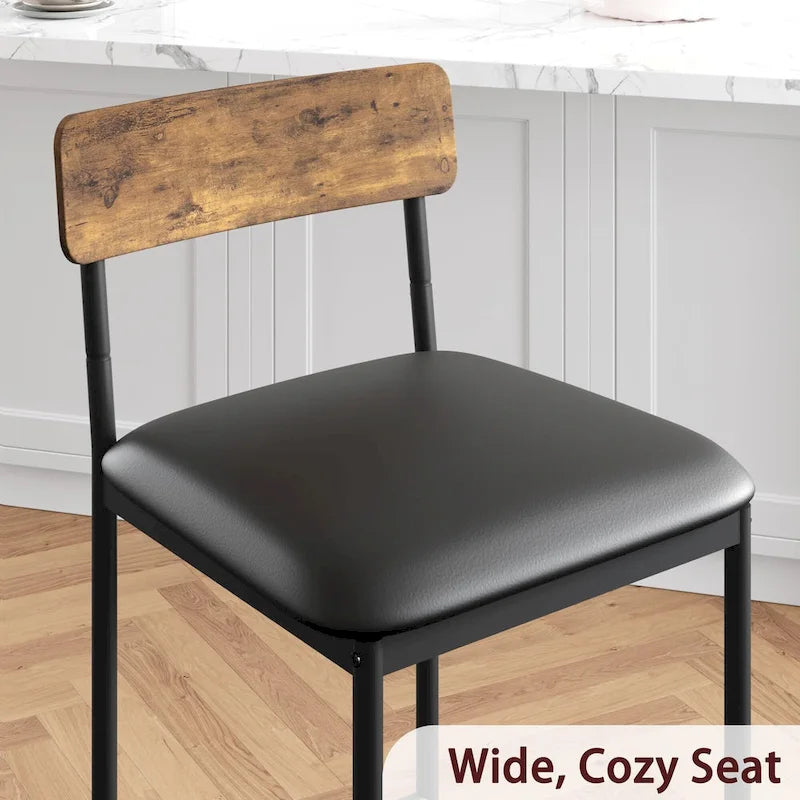 Ensemble de 4 tabourets de bar, tabourets de bar de cuisine avec repose-pieds