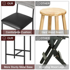 Ensemble de 4 tabourets de bar, tabourets de bar de cuisine avec repose-pieds