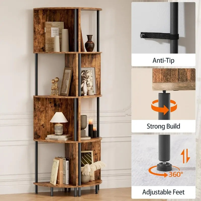 Étagère d'angle - 11,8 cm (P) x 11,8 cm (L) x 58,2 cm (H)