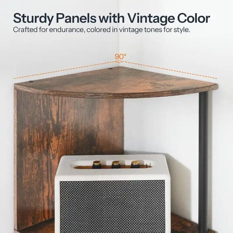 Étagère d'angle - 11,8 cm (P) x 11,8 cm (L) x 58,2 cm (H)