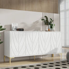 4-door Sideboard Handleless Buffet Cabinet for Dining Room,Living Room