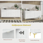 Buffet à 4 portes sans poignées pour salle à manger, salon