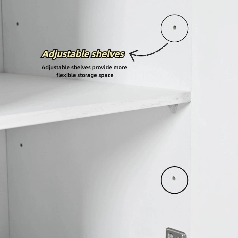 Buffet à 4 portes sans poignées pour salle à manger, salon