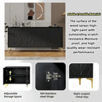 Buffet à 4 portes sans poignées pour salle à manger, salon