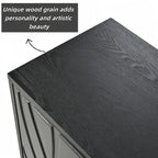 Buffet à 4 portes sans poignées pour salle à manger, salon