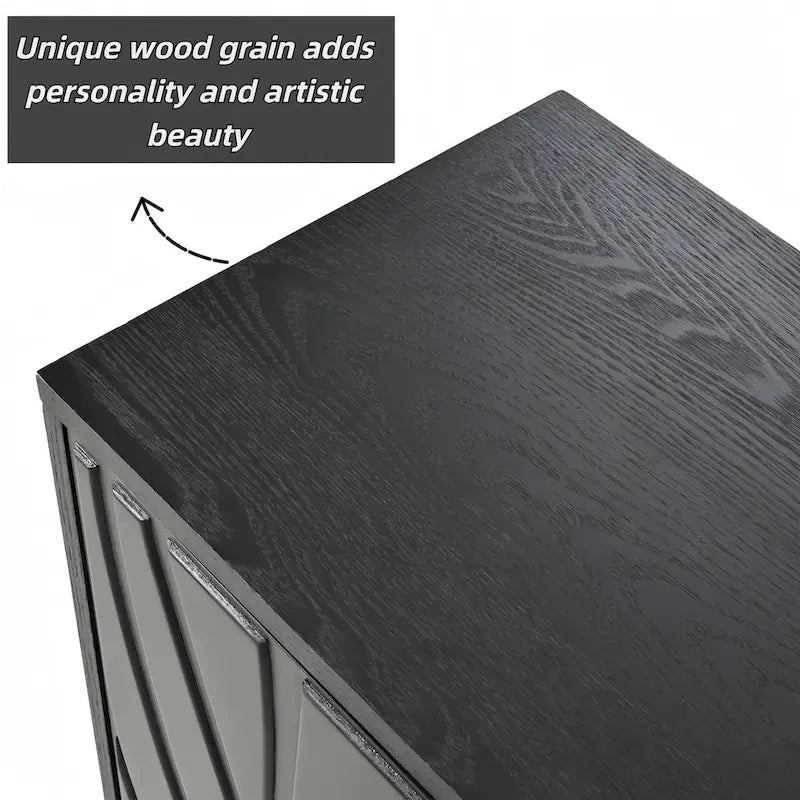 Buffet à 4 portes sans poignées pour salle à manger, salon